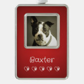 Red Pet Photo Ornament - Custom Photo (Voorkant)
