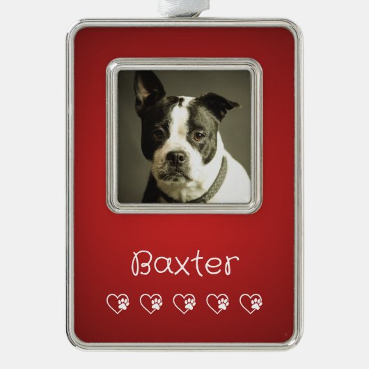 Red Pet Photo Ornament - Custom Photo (Voorkant)