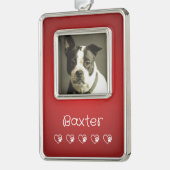Red Pet Photo Ornament - Custom Photo (Links)
