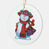 Red Pet Snowlady Keramisch Ornament (Links)