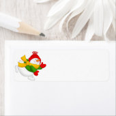 Red Pet Snowman retour adreslabel Etiket (Insitu)
