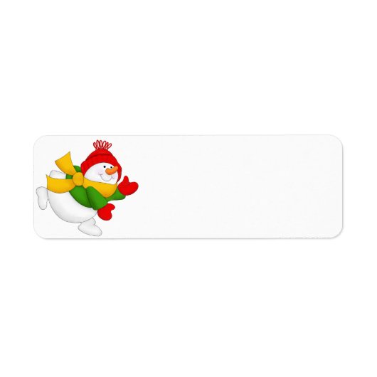 Red Pet Snowman retour adreslabel Etiket (Voorkant)