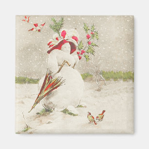 Red Pet Snowoman  Magnet