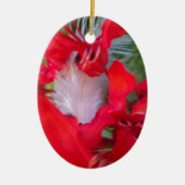Red Petal Feather Art Print Keramisch Ornament (Voorkant)