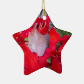 Red Petal Feather Art Print Keramisch Ornament (Rechts)