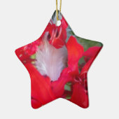 Red Petal Feather Art Print Keramisch Ornament (Links)
