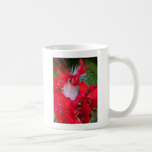 Red Petal Feather Art Print Koffiemok