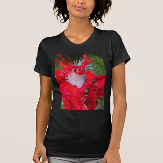 Red Petal Feather Art Print T-shirt (Voorkant)