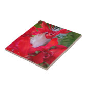 Red Petal Feather Art Print Tegeltje (Zijkant)