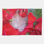 Red Petal Feather Art Print Theedoek (Horizontaal)