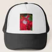 Red Petal Feather Art Print Trucker Pet (Voorkant)