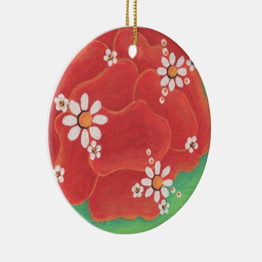 Red Petals Circle Ornament (Rechts)