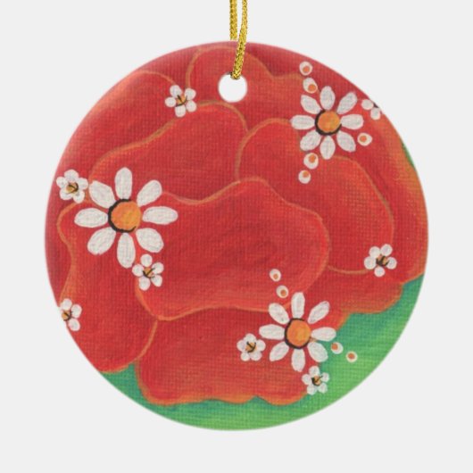 Red Petals Circle Ornament (Voorkant)
