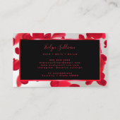 Red Petals Faux Silver Foil Visitekaartje (Achterkant)