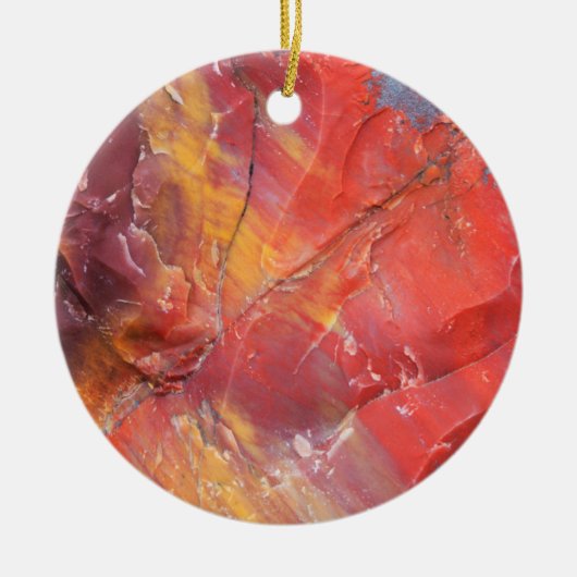 Red Petrified wood detail, Arizona Keramisch Ornament (Voorkant)