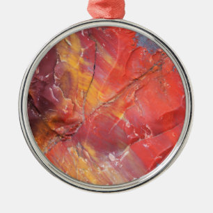Red Petrified wood detail, Arizona Metalen Ornament