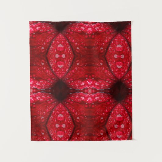 Red Petunia Ikat 4 Wandkleed (Voorkant)