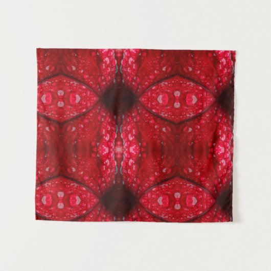 Red Petunia Ikat 4 Wandkleed (Voorkant (horizontaal))
