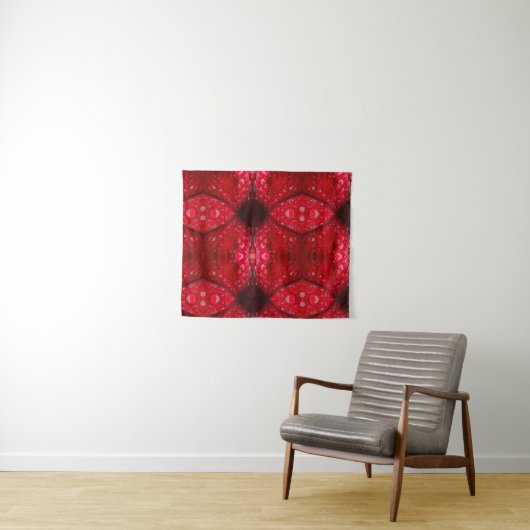 Red Petunia Ikat 4 Wandkleed (In Situ (horizontaal))