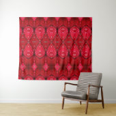 Red Petunia Ikat too Wandkleed (In Situ (horizontaal))