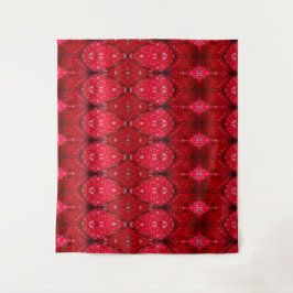 Red Petunia Ikat too Wandkleed