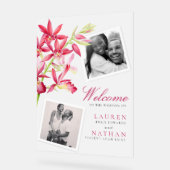 Red Phaiocalanthe de orchidee waterverf bruiloft Acryl Bord (Hoek)