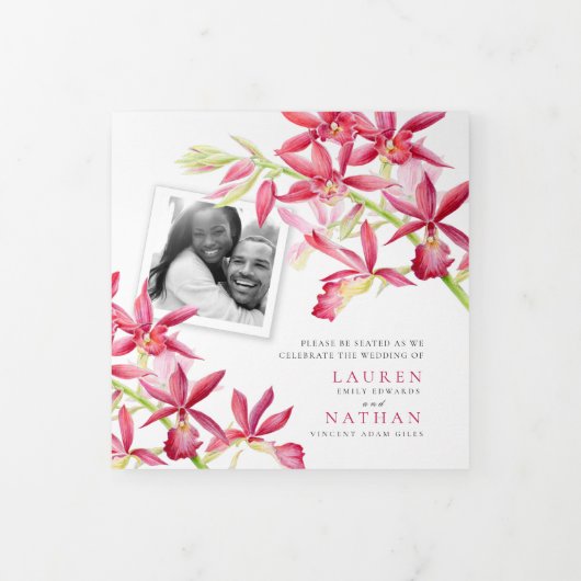 Red Phaiocalanthe de orchidee waterverf bruiloft Drieluik Programma (Cover)