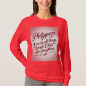 Red Philippians Bible Quote T-Shirt (Voorkant)