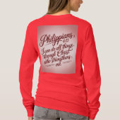 Red Philippians Bible Quote T-Shirt (Achterkant)
