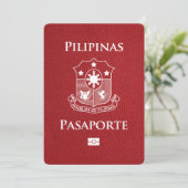 Red Philippines Passport Bewaar de datum Save The Date (Staand voorkant)