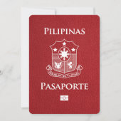 Red Philippines Passport Bewaar de datum Save The Date (Voorkant)