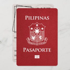 Red Philippines Passport Bewaar de datum Save The Date