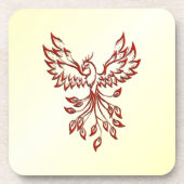 Red Phoenix Rises Bier Onderzetter (Voorkant)