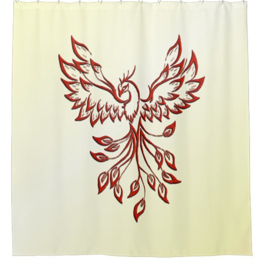 Red Phoenix Rises Douchegordijn (Voorkant)