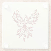 Red Phoenix Rises Glazen Onderzetter (Achterkant)