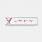 Red Phoenix Rises Silver Deurbordje (Voorkant)