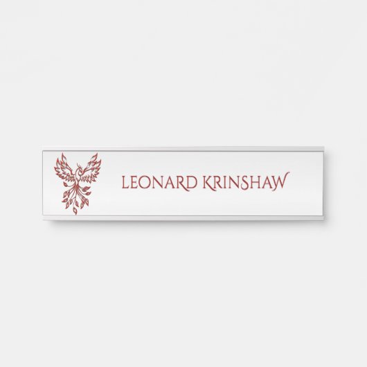 Red Phoenix Rises Silver Deurbordje (Voorkant)