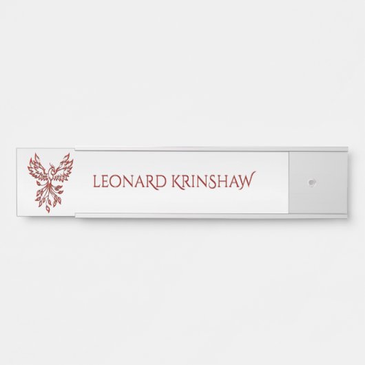 Red Phoenix Rises Silver Deurbordje (Voorkant)