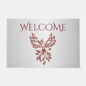 Red Phoenix Rises Silver Deurmat (Voorkant)