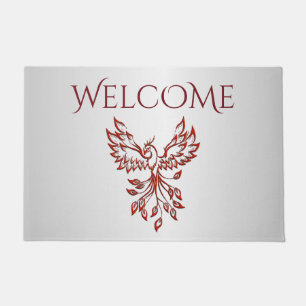 Red Phoenix Rises Silver Deurmat