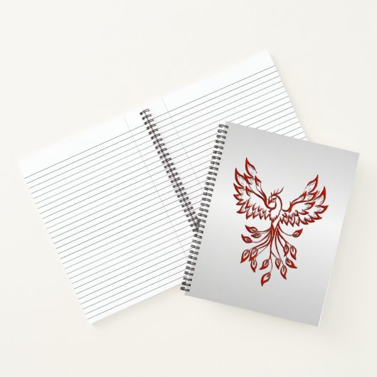 Red Phoenix Rises Silver Notitieboek (Binnen)