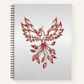 Red Phoenix Rises Silver Notitieboek (Voorkant)