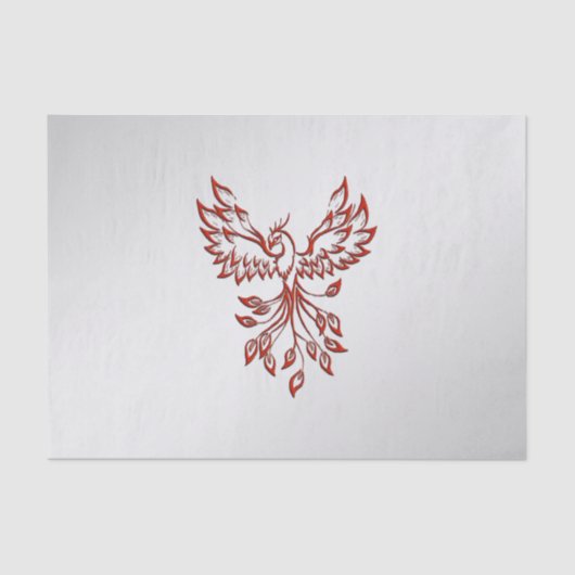 Red Phoenix Rises Silver Tissuepapier (Voorkant)