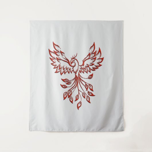 Red Phoenix Rises Silver Wandkleed (Voorkant)