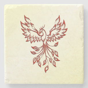 Red Phoenix Rises Stenen Onderzetter