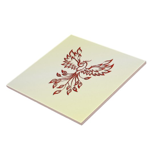 Red Phoenix Rises Tegeltje (Zijkant)