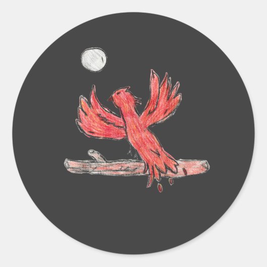 Red Phoenix Ronde Sticker (Voorkant)
