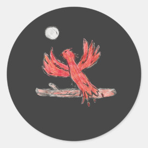 Red Phoenix Ronde Sticker