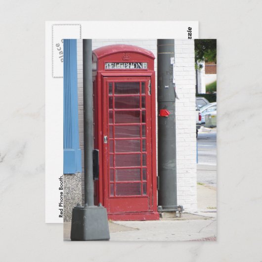 Red Phone Booth Briefkaart (Voorkant / Achterkant)