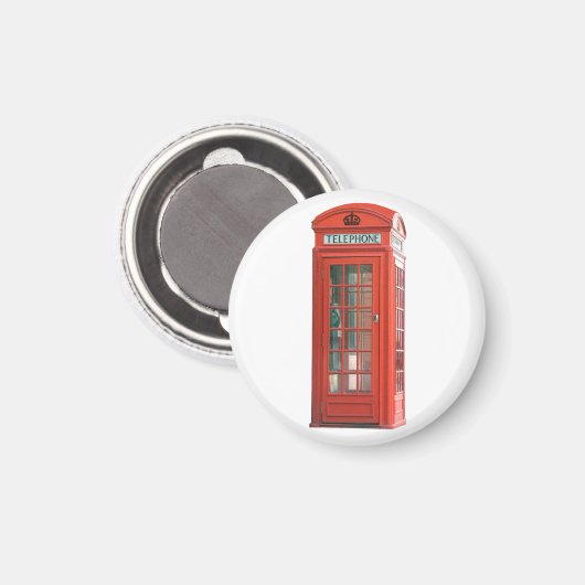 Red Phone Booth Magneet (Voorkant / Achterkant)